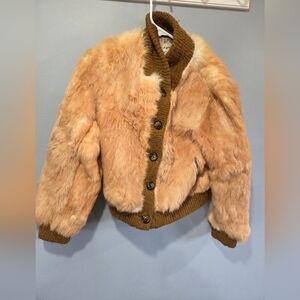 Split End LTD 100% RABBIT FUR VINTAGE BOMBER JACKET